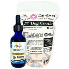 Huron Hemp - Dog CBD Oil & Cookies Bundle - Large Breed 65+ lbs. Value Size